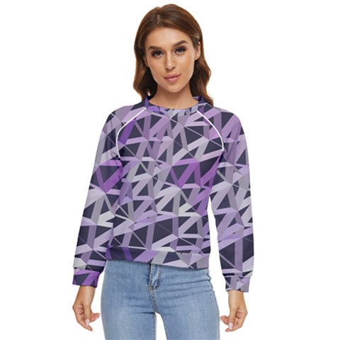 3d Lovely Geo Lines  Iv Women s Long Sleeve Raglan Tee by Uniqued