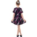 3d Lovely Geo Lines Iii Kids  Short Sleeve Shirt Dress View2