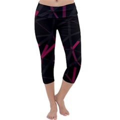 3d Lovely Geo Lines Viii Capri Yoga Leggings by Uniqued