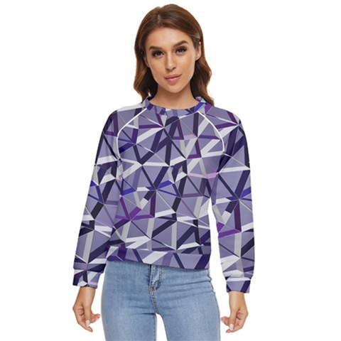 3d Lovely Geo Lines Ix Women s Long Sleeve Raglan Tee by Uniqued