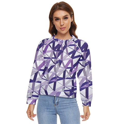 3d Lovely Geo Lines X Women s Long Sleeve Raglan Tee by Uniqued