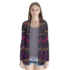 3d Lovely Geo Lines Xi Drape Collar Cardigan by Uniqued