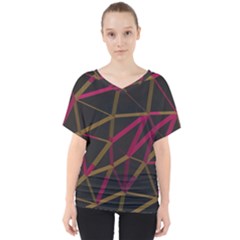3d Lovely Geo Lines Xi V-neck Dolman Drape Top by Uniqued