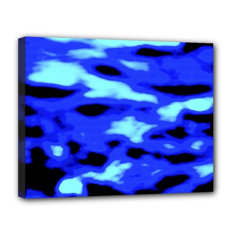 Blue Waves Abstract Series No11 Canvas 14  X 11  (stretched) by DimitriosArt