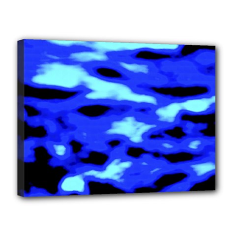 Blue Waves Abstract Series No11 Canvas 16  X 12  (stretched) by DimitriosArt
