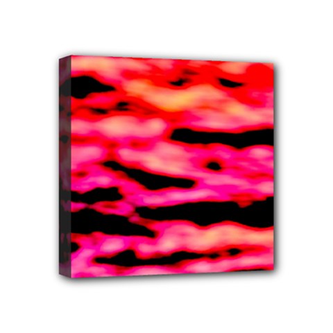 Red  Waves Abstract Series No15 Mini Canvas 4  X 4  (stretched) by DimitriosArt