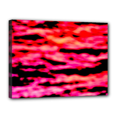 Red  Waves Abstract Series No15 Canvas 16  X 12  (stretched) by DimitriosArt