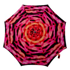 Red  Waves Abstract Series No15 Hook Handle Umbrellas (small) by DimitriosArt