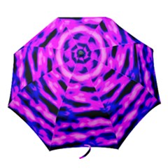 Purple  Waves Abstract Series No6 Folding Umbrellas by DimitriosArt