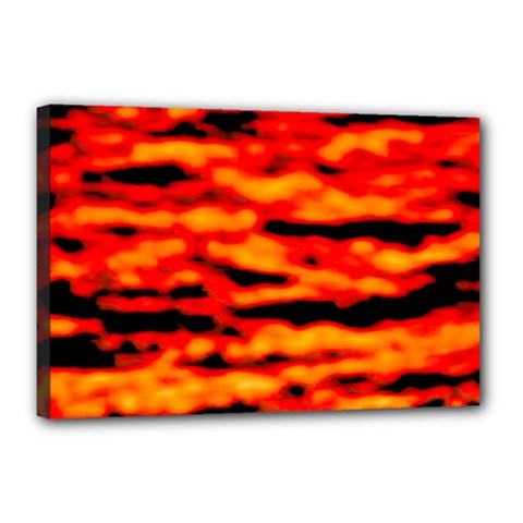 Red  Waves Abstract Series No17 Canvas 18  X 12  (stretched) by DimitriosArt