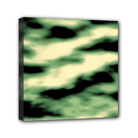 Green  Waves Abstract Series No14 Mini Canvas 6  X 6  (stretched) by DimitriosArt