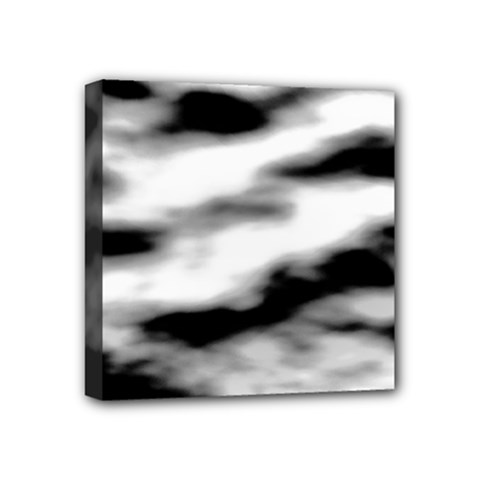 Black Waves Abstract Series No 2 Mini Canvas 4  X 4  (stretched) by DimitriosArt