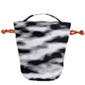 Black Waves Abstract Series No 2 Drawstring Bucket Bag View2