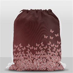 Red Gradient Butterflies Pattern, Nature Theme Drawstring Bag (small) by Casemiro
