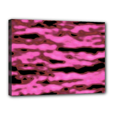 Pink  Waves Abstract Series No1 Canvas 16  X 12  (stretched) by DimitriosArt