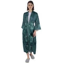 Floral Pattern Paisley Style Paisley Print   Maxi Satin Kimono by Eskimos