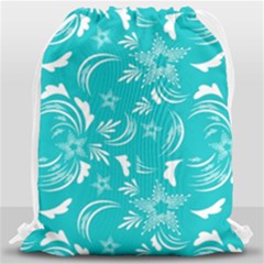 Folk Flowers Print Floral Pattern Ethnic Art Drawstring Bag (large) by Eskimos