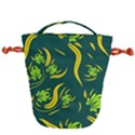 Folk flowers print Floral pattern Ethnic art Drawstring Bucket Bag View2