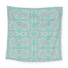 Floral Folk Damask Pattern  Square Tapestry (large) by Eskimos