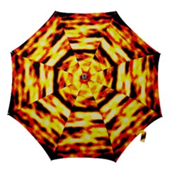 Red  Waves Abstract Series No19 Hook Handle Umbrellas (small) by DimitriosArt