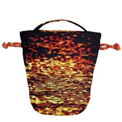 Yellow Waves Flow Series 1 Drawstring Bucket Bag by DimitriosArt