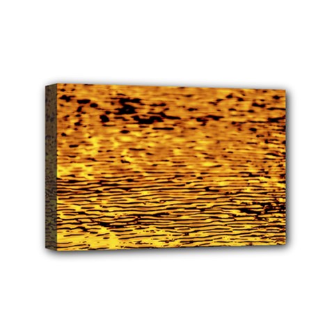 Gold Waves Flow Series 1 Mini Canvas 6  X 4  (stretched) by DimitriosArt