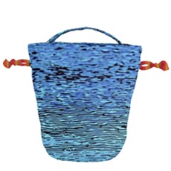 Blue Waves Flow Series 2 Drawstring Bucket Bag by DimitriosArt