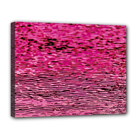 Pink  Waves Flow Series 1 Canvas 14  X 11  (stretched) by DimitriosArt