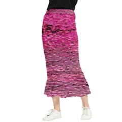 Pink  Waves Flow Series 1 Maxi Fishtail Chiffon Skirt by DimitriosArt