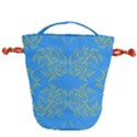 Floral folk damask pattern Fantasy flowers Floral geometric fantasy Drawstring Bucket Bag View2