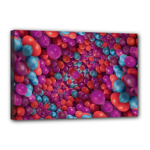 Colorful Spheres Motif Print Design Pattern Canvas 18  X 12  (stretched) by dflcprintsclothing