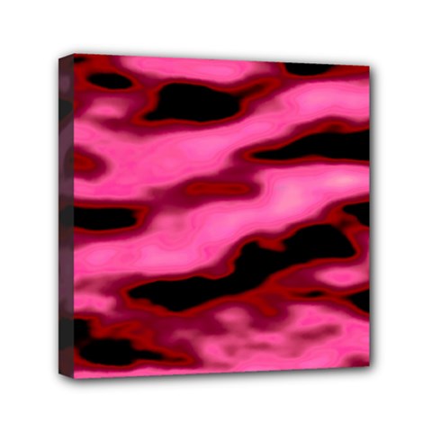 Pink  Waves Flow Series 3 Mini Canvas 6  X 6  (stretched) by DimitriosArt