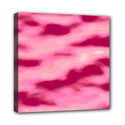 Pink  Waves Flow Series 4 Mini Canvas 8  X 8  (stretched) by DimitriosArt