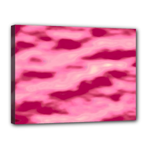 Pink  Waves Flow Series 4 Canvas 16  X 12  (stretched) by DimitriosArt
