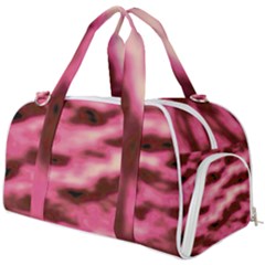 Pink  Waves Flow Series 6 Burner Gym Duffel Bag by DimitriosArt