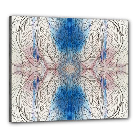 Mixed Media Art Canvas 24  X 20  (stretched) by kaleidomarblingart
