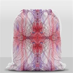 Red Repeats Drawstring Bag (small) by kaleidomarblingart