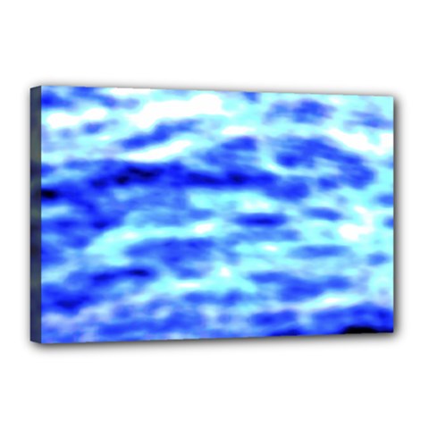 Blue Waves Flow Series 5 Canvas 18  X 12  (stretched) by DimitriosArt
