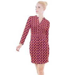 Leafs Button Long Sleeve Dress by Sparkle