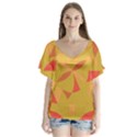 Abstract pattern geometric backgrounds   V-Neck Flutter Sleeve Top View1