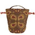 Floral pattern paisley style Paisley print  Doodle background Drawstring Bucket Bag View1