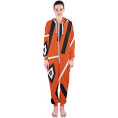 Abstract Pattern Geometric Backgrounds   Hooded Jumpsuit (ladies) by Eskimos
