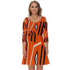 Abstract Pattern Geometric Backgrounds   Shoulder Cut Out Zip Up Dress by Eskimos