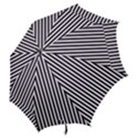 Minimalistic black and white stripes, vertical lines pattern Hook Handle Umbrellas (Small) View2