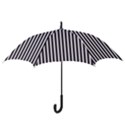 Minimalistic black and white stripes, vertical lines pattern Hook Handle Umbrellas (Small) View3