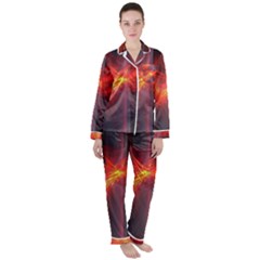 Fractal Satin Long Sleeve Pajamas Set by Sparkle