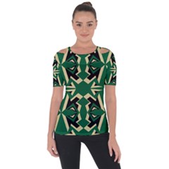 Abstract Pattern Geometric Backgrounds   Shoulder Cut Out Short Sleeve Top by Eskimos