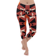 Abstract Pattern Geometric Backgrounds   Lightweight Velour Capri Yoga Leggings by Eskimos