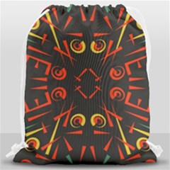 Abstract Pattern Geometric Backgrounds   Drawstring Bag (large) by Eskimos