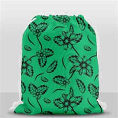 Folk Flowers Print Floral Pattern Ethnic Art Drawstring Bag (small) by Eskimos